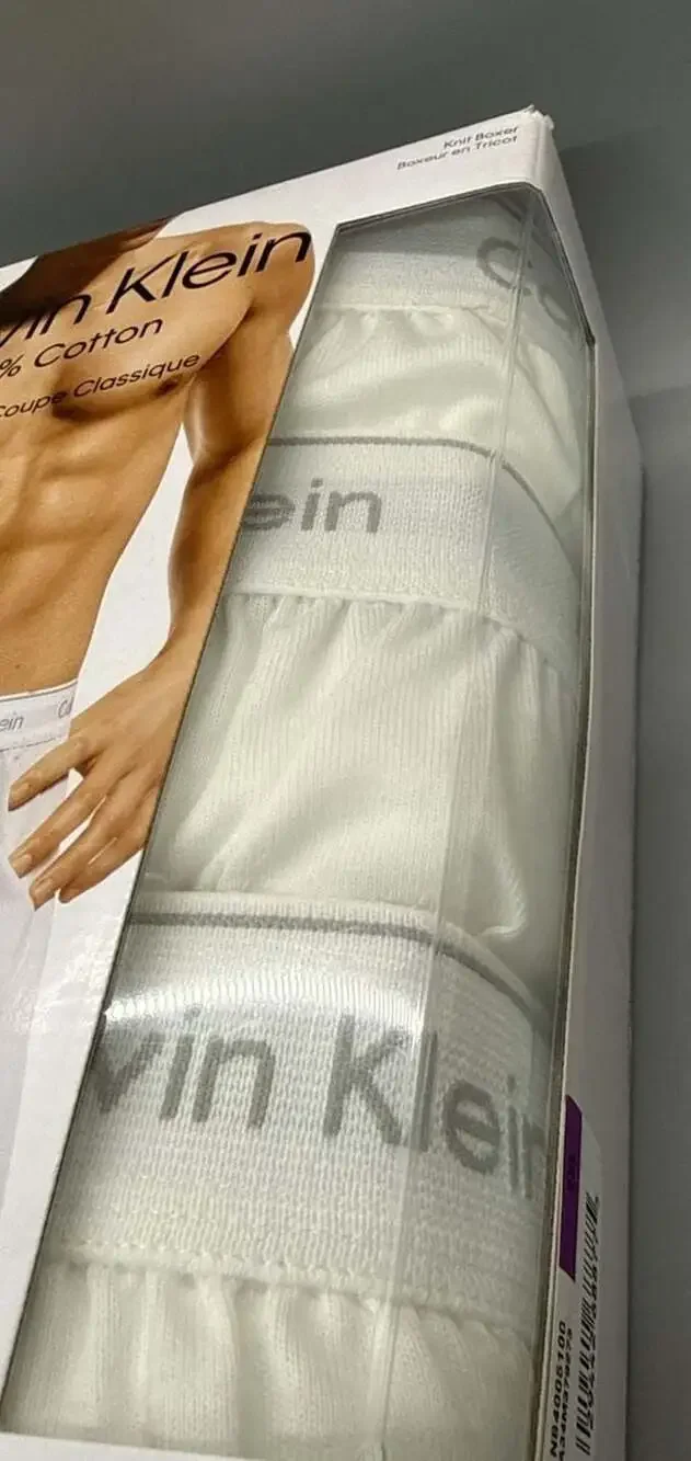 Men's Calvin Klein 3 Pack Classic Fit 100% Cotton Knit Boxers XXL White 2019 NIB